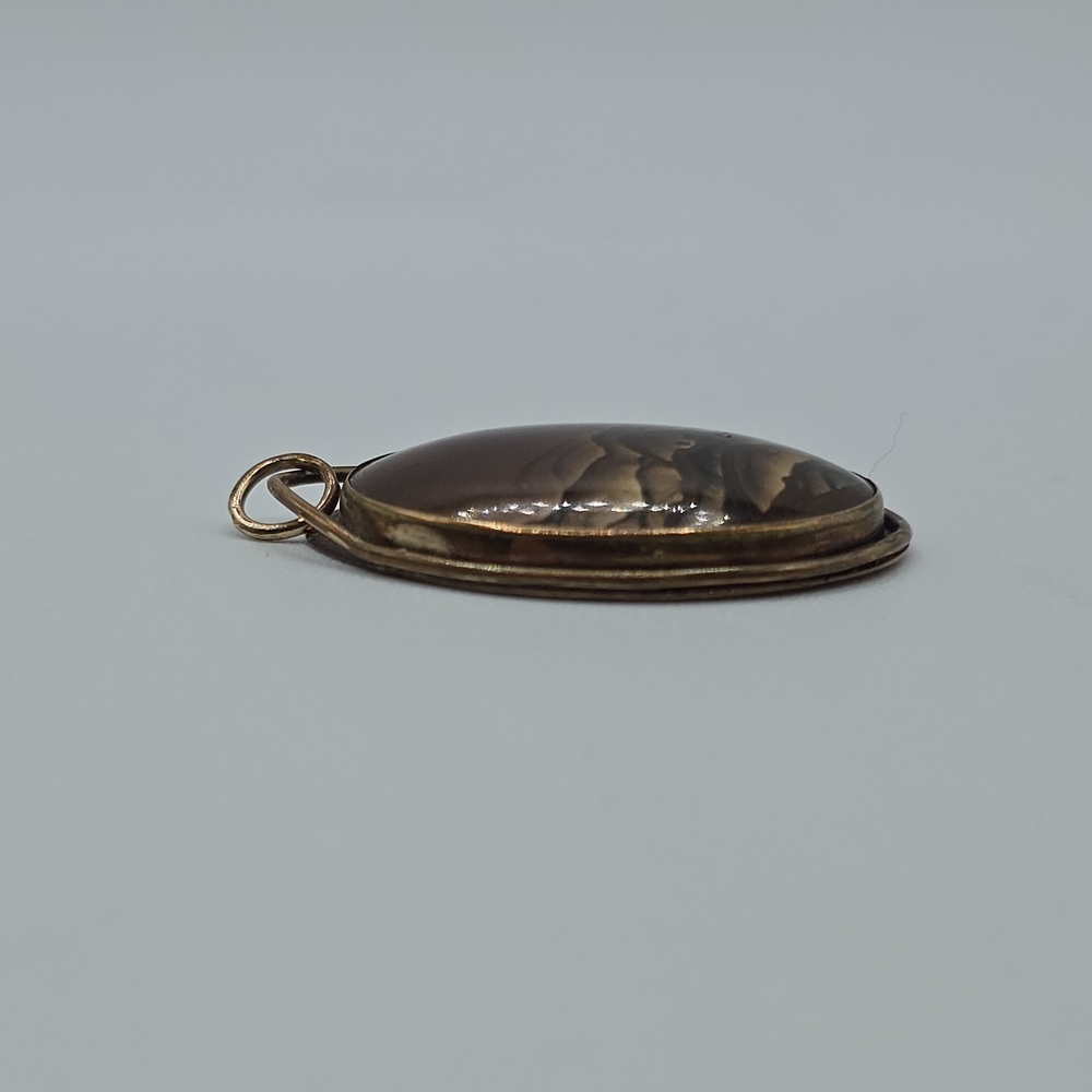 VTG Landscape Jasper Pendant Signed, "Handmade 14K GF 1988," Artisan Unknown - Picture 7 of 12